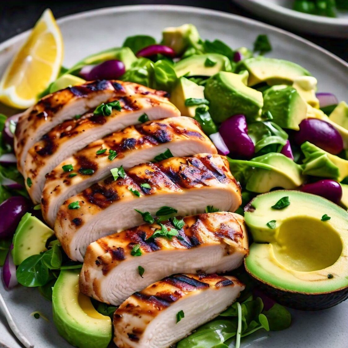 Grilled Chicken and Avocado Salad 