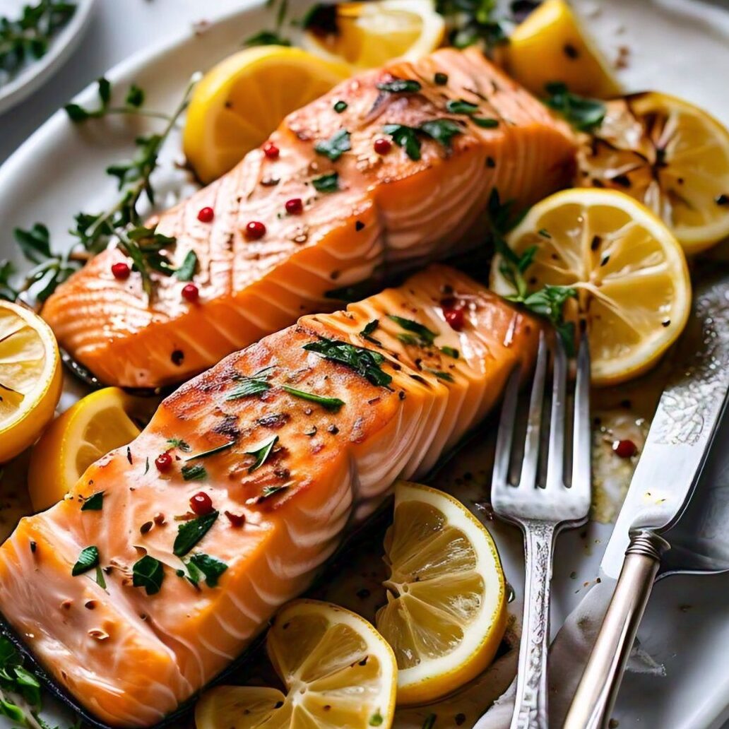 Baked Salmon with Lemon and Herbs